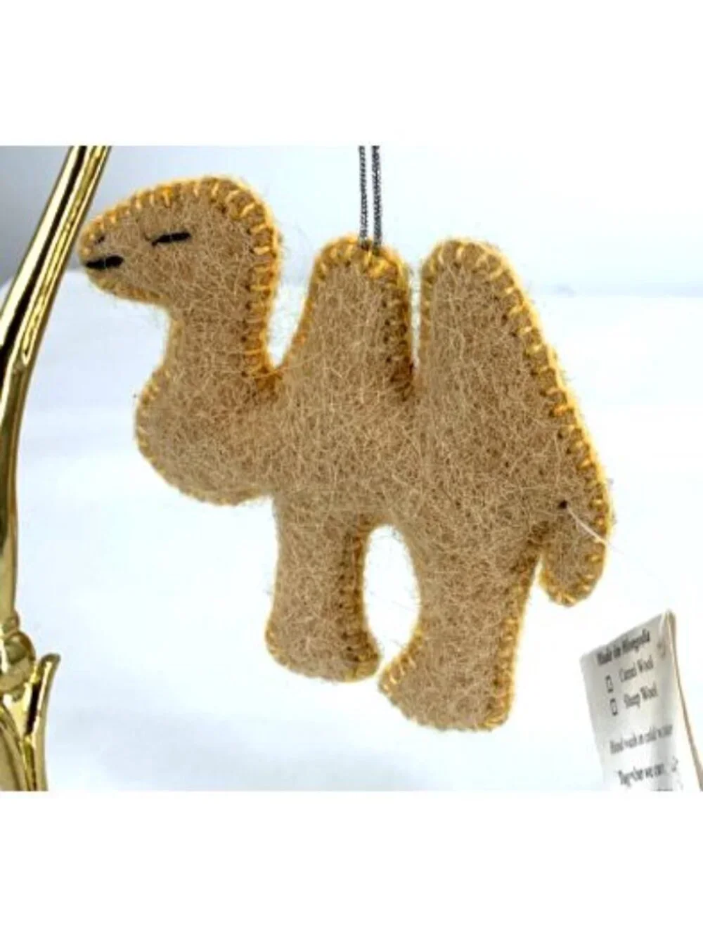 Felted Wool Animal Christmas Ornaments Camels Lot of 2 Hand Crafted 4